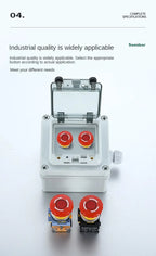 30mm Emergency Stop Button Switch with Light Mushroom Emergency Stop Power Switch Control Electrical Starter Switch 220V 10A NC