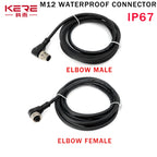 M12-4/5/8/12Pin Sensor Connector Cable Proximity Switch Plug NPN PNP Elbow 4Holes 5Holes 4Pins 5Pins Aviation Plug with 2m Wire