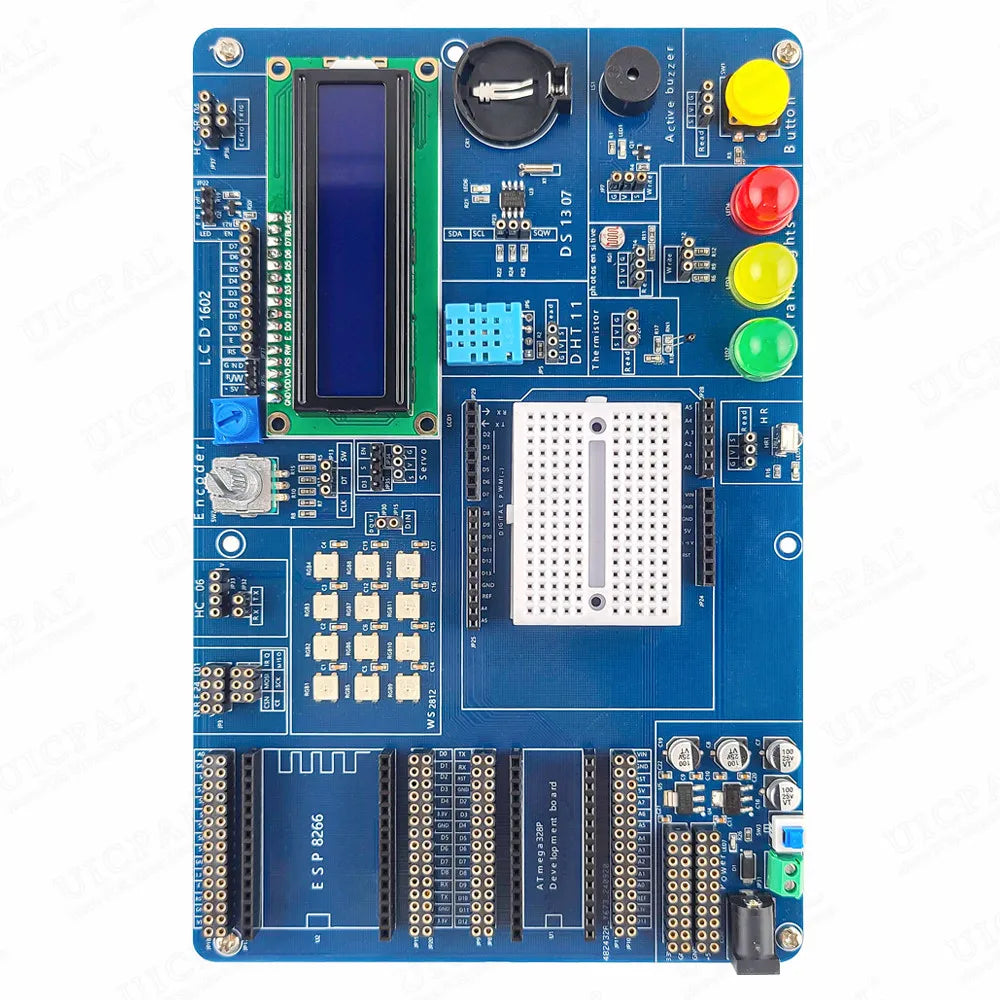 ATmega328P ESP8266 IOT Development Board Module for Arduino IDE Learning NRF24L01 LED RGB DHT11 LCD1602 HC-06 HC-SR04 DS1307