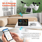 WiFi Weather Station 7-in-1 Indoor Outdoor with 7.5 Inch Color Display Weather Forecast Temperature Humidity UV Air Pressure