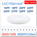 LoCNService SMD Capacitors 4000PCS 0603 1608 COG/NPO RoHS 50V 5% 16PF 18PF 20PF 22PF 24PF 27PF 30PF 33PF High quality