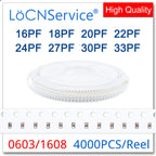 LoCNService SMD Capacitors 4000PCS 0603 1608 COG/NPO RoHS 50V 5% 16PF 18PF 20PF 22PF 24PF 27PF 30PF 33PF High quality