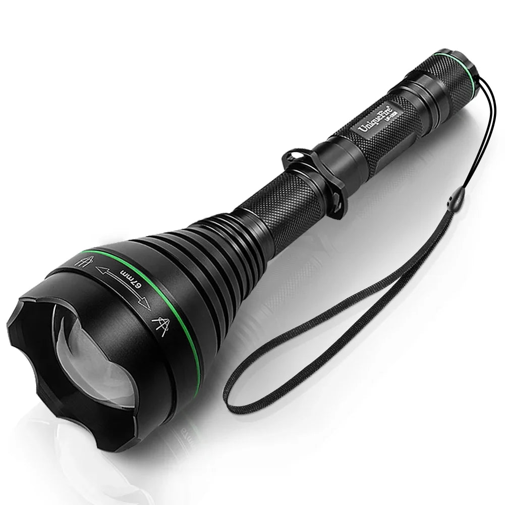 UniqueFire 1508 T38 T50 T67 T75 IR 850NM 5W LED Hunting Flashlight 3 Mode Zoom Night Vision Torch + Rat Tail Mount + USB Charger