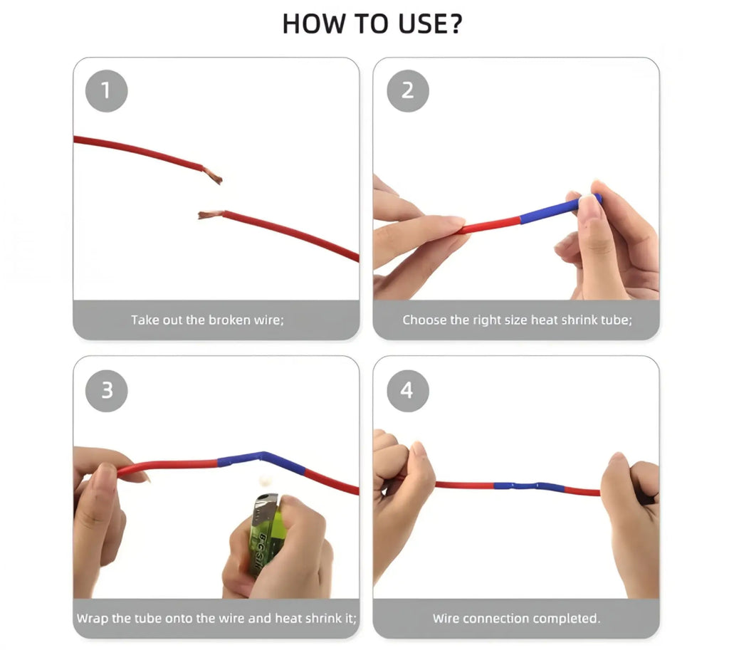 Heat-shrink Tubing Thermoresistant Tube 1300/650 Heat Shrink Wrapping Kit Electrical Connection Wire Cable Insulation Sleeving