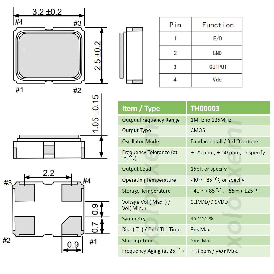 5pcs SMD 3225 Active Crystal Oscillator OSC 4Pin 1MHZ 2MHZ 4MHZ 5MHZ 6MHZ 8MHZ 12MHZ 16MHZ 20MHZ 24MHZ 3225 2.5*3.2 3.2X2.5MM