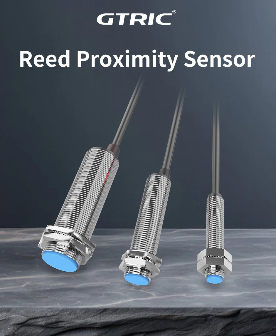 GTRIC Magnetic Reed Proximity Sensor Switch M08/12/18 Flush Type 10MM Detection Distance 5-220V AC DC 2 Wires PNP/NPN NO NC