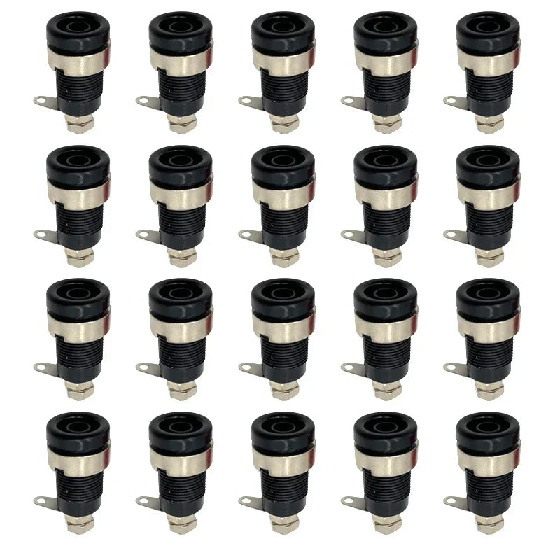 20PCS 4mm Banana Socket Connector 32A Insulated Female Jack 5 Colors Panel Mount Connector for Electrical Connection