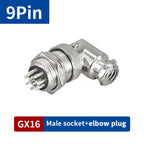5/10 Sets GX16 2/3/4/5/6/7/8/9 Pin Aviation Connector Male Female 90 Degree Right Angle M16 Circular Cable Plug Socket