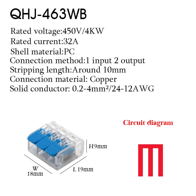 Wire Connector Electrical Lever Strip Connectors Cage Spring Universal Compact Quick Wiring Conductors Push-in Terminal Blocks