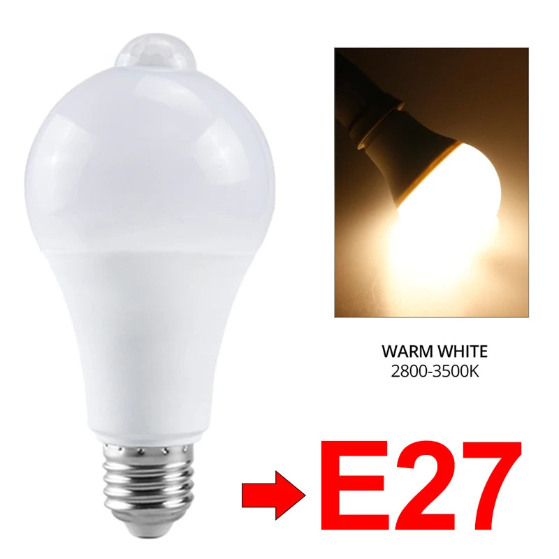 PIR Motion Sensor LED Light Bulb 220V 110V 12W 18W Smart Bulb Motion Activated ON/OFF Home Lights Lamp with Motion Sensor