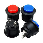 5/20PCS R13-507 Snap on Button Inching 16MM Round Lockless Self Reset Switch Panel Mounting