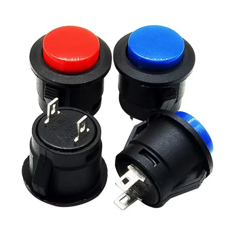 5/20PCS R13-507 Snap on Button Inching 16MM Round Lockless Self Reset Switch Panel Mounting