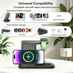 3 in 1 Wireless Charger Station For iPhone 17 16 15 14 13 12 Pro Max Apple Watch 11-2 Airpods 4 Pro3/2 Fold Fast Charging Stand