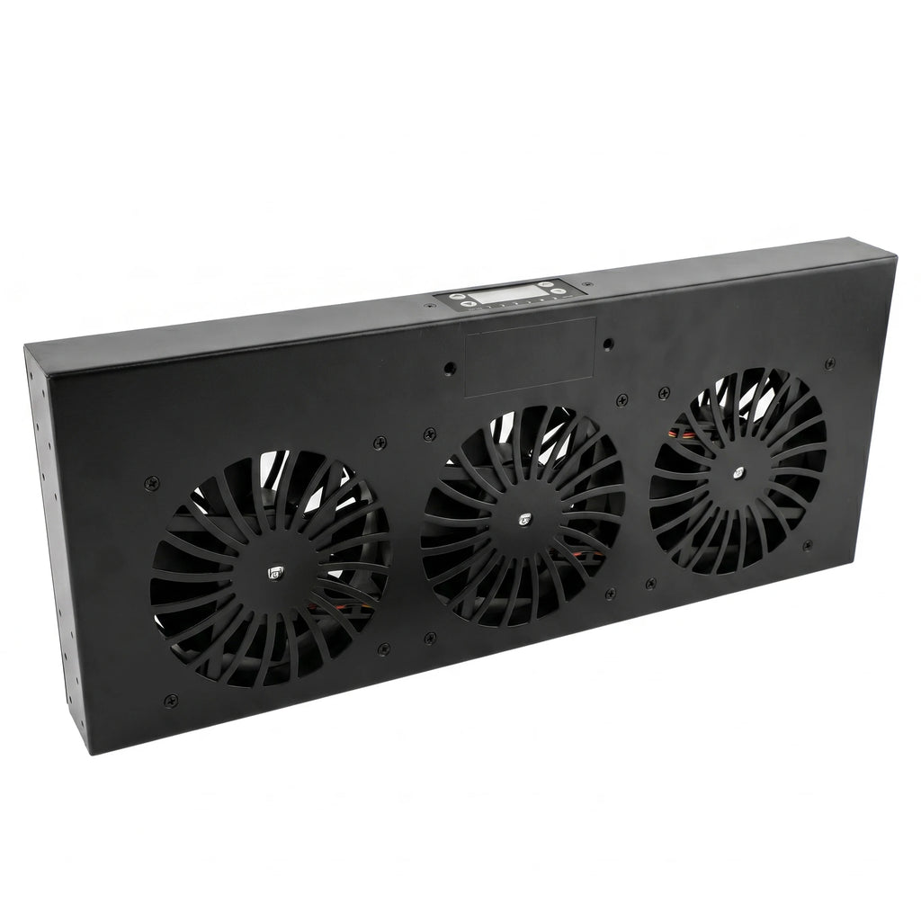 US 19" Rack Cabinet Cooling Fan Module1U/2U Horizontal/Vertical Mount Temperature Control Server Chassis Fan Black/Silver