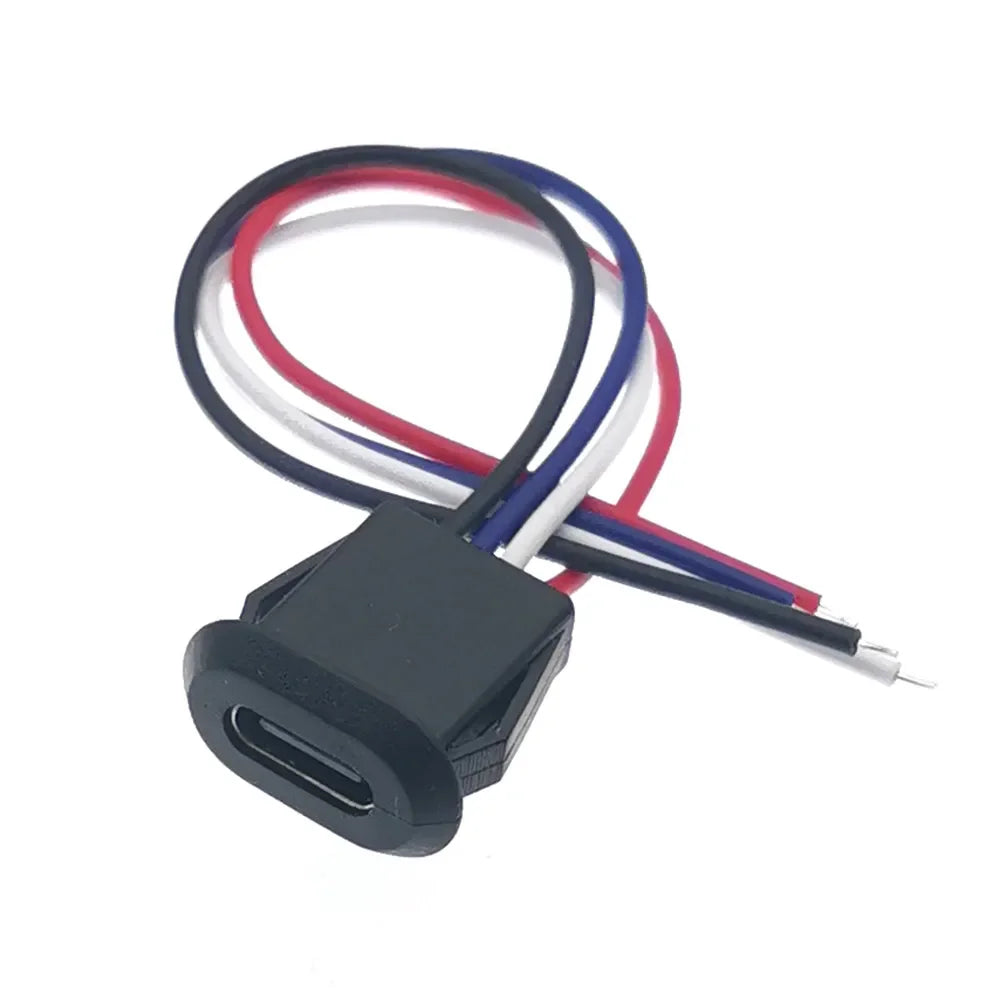 2Pin 4Pin USB Type C Connector Jack Female With Card Buckle 3A High Current Charging Jack Port USB-C Charger Plug Socket 2P 4P