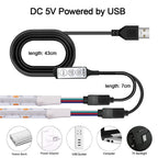 5V RGB COB LED Strip 576LEDs/m Bluetooh App IR Remote Control USB RGB LED Strip Flexible Tape for TV Backlight Room Decoration
