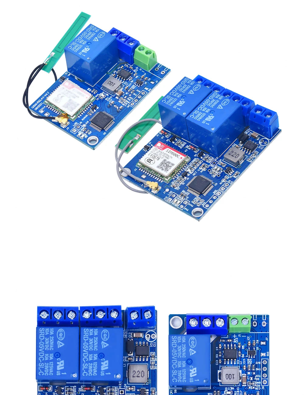 Sms Gsm Remote Control Switch Sim800C Stm32F103C8T6 1/2 Channel Relay Module for Greenhouse Oxygen Pump