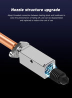 For Bambu Lab X1 Series Hotend Upgrade 2.0 Version Bambulab Bi Metal Fit Bamboo Bambu labs X1 X1C Hot End X1C Thermistor
