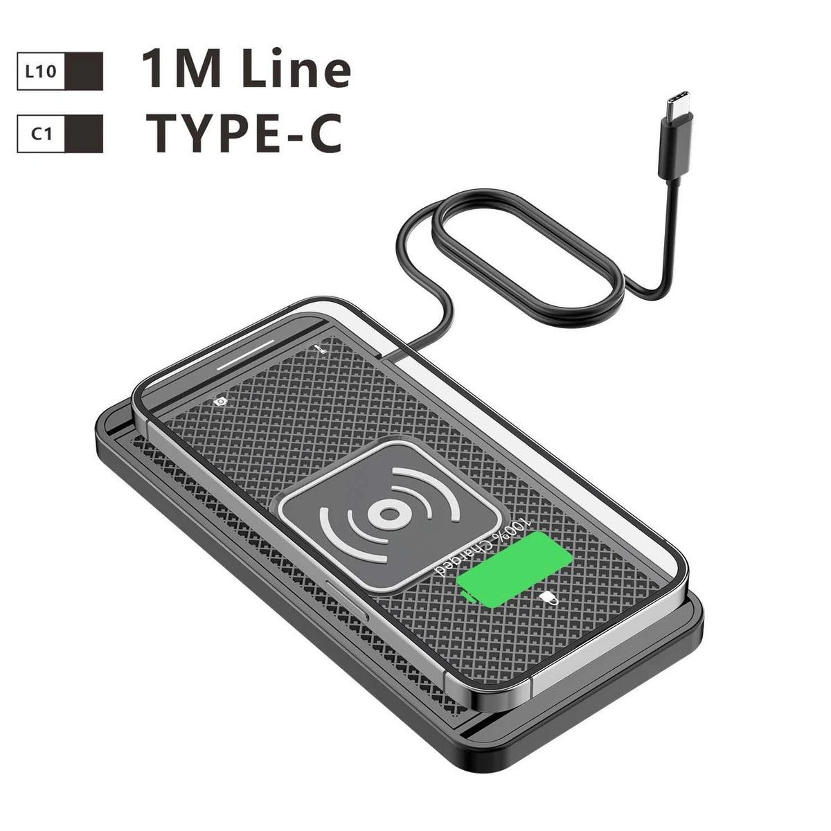 Car Wireless Charger Non-Slip Dashboard Phone Charger Mat with Type C Cable for Ford Maverick 2022-2025 Car Interior Accessories