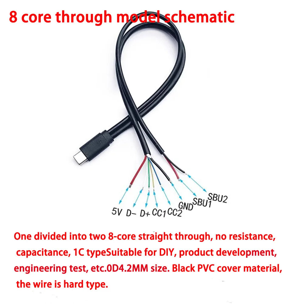 1pcs Type-C Male Single Head Charging Cable 4/5/6/8pcs DIY Cable with OTG Function Charging Treasure Aging Test Cable