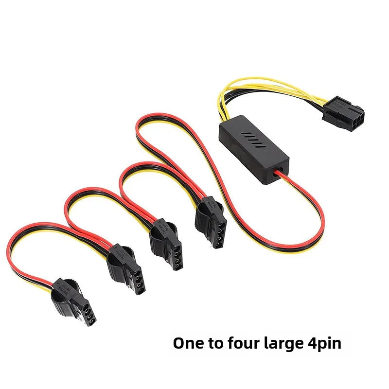 New Graphics Card Hard Drive Cable 6Pin To SATA Hard Drive Power Cables 12V Adapter 1 2 3 4 SATA 12V Molex Large 4PIN Cable