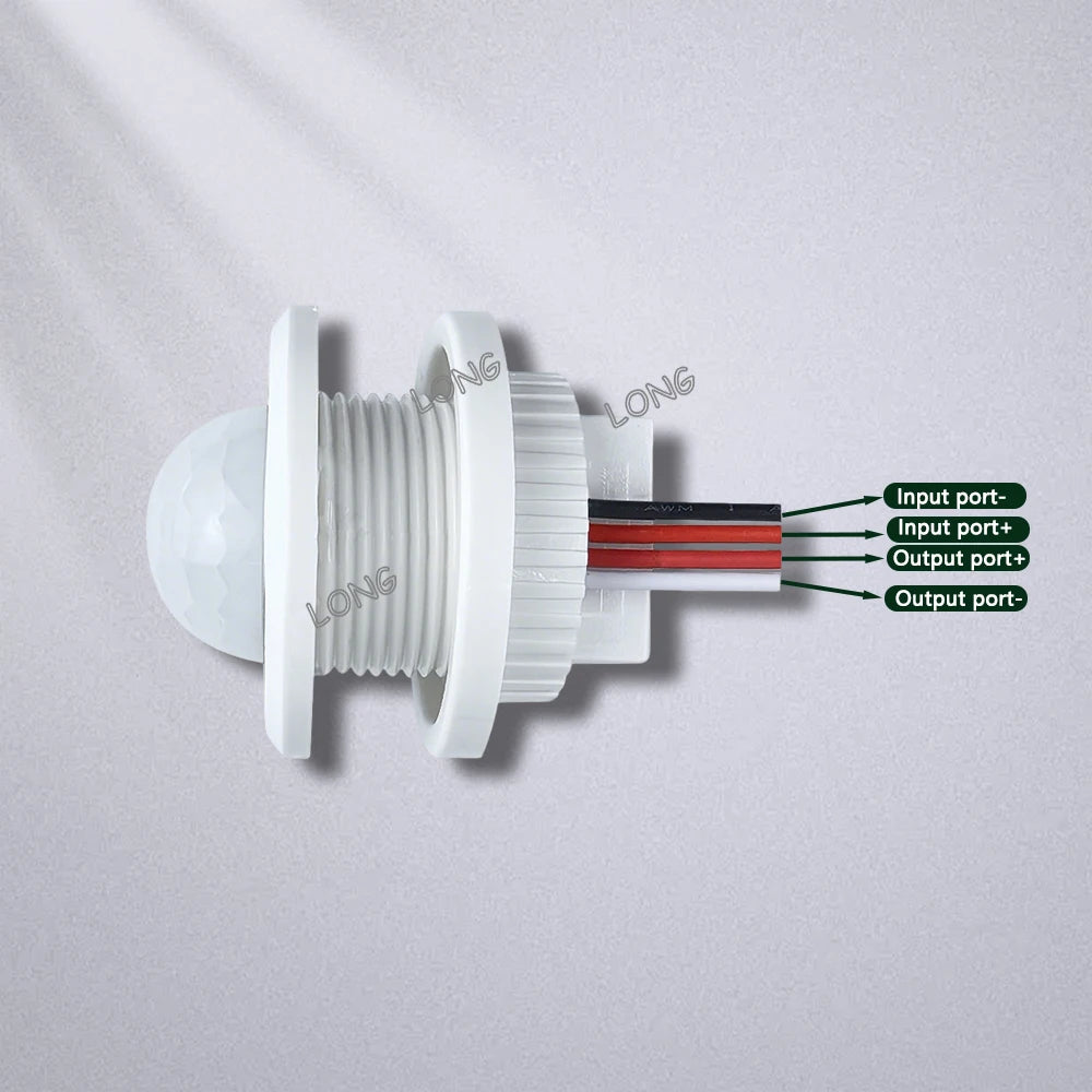 DC 5V 12V 24V 100W PIR Sensor Switch, Adjustable Time & Photocell Mode, High Power Infrared Motion Detector for LED Lighting