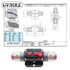 Car Battery Fuse Automatic Reset Audio Stereo Amplifier Fuses Overload Protection Adapter Auto Accessories 15A 20A 30A 40A 50A