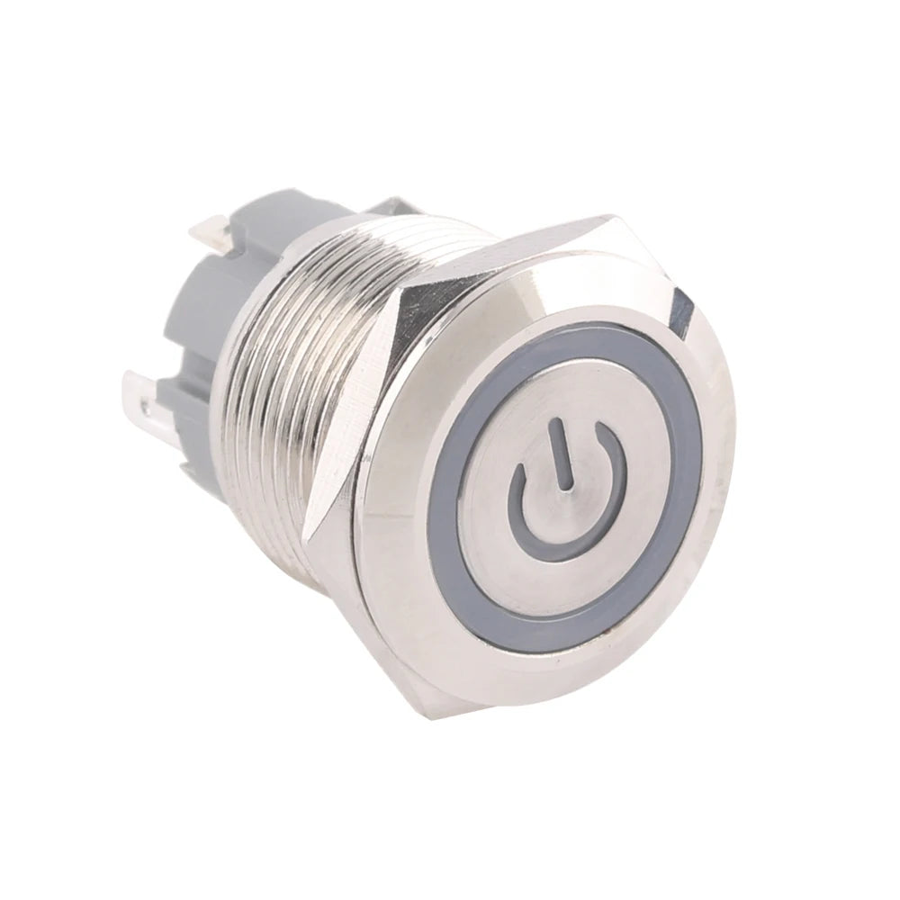 19mm Metal Push Button Switches 4Pins Short Terminals Button Latching Lock/ Self-reset 6V12V24v220V Red Green LED Light for PC