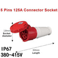 63A/125A Waterproof IP67 Aviation Explosion-proof Connector Surface And Concealed Industrial Plug Connctor 3 4 5 Core Pins