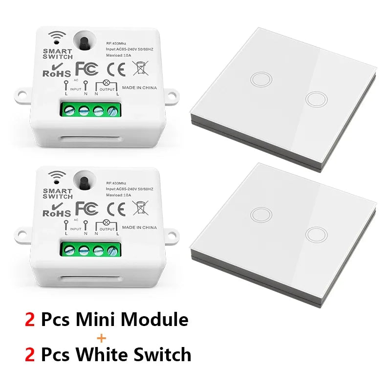 Diese 86 Switch Panel ON/OFF Touch Switch Wireless Light Switch 433Mhz Remote Control ,AC 85V~240V 10A Interruptor for Lighting