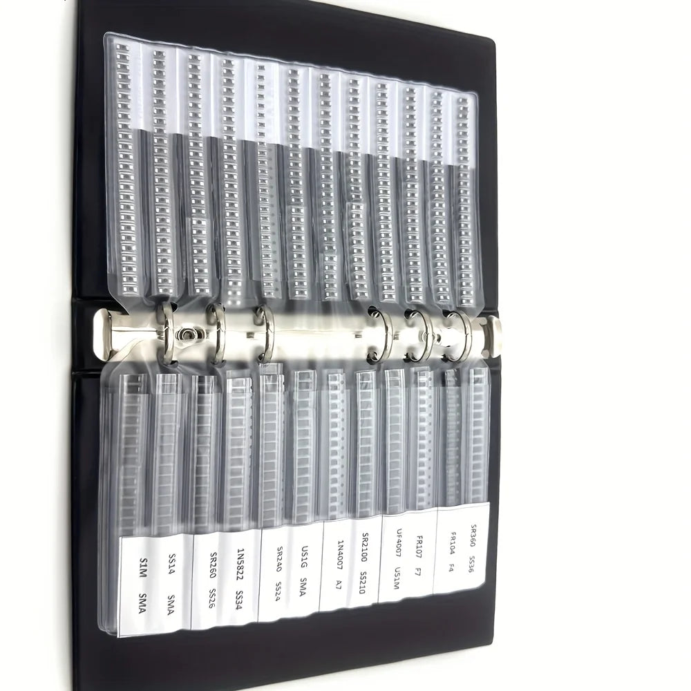10/24/33Values Rectifier Diode Sample Book SMD M1 M4 M7 SS12 SS14 SS16 SS24 SS34 SS36 SS110 SS210 Schottky Barrier Diode KIT