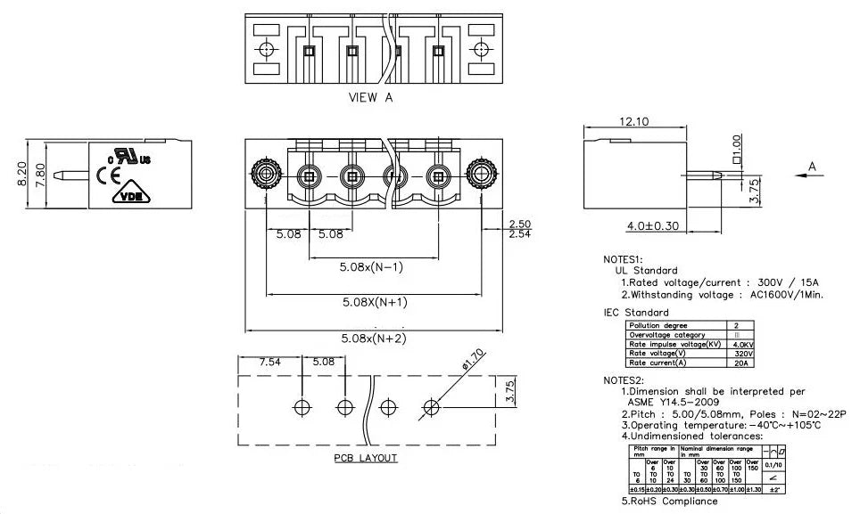 10pcs/5sets 5.08mm 0.2in Plug PCB Wire Terminal Block 2EDGKM 2EDGVM 2EDGRM-5.08mm Male Wafer 2-24P Female Socket MSTBV2.5-GF STF