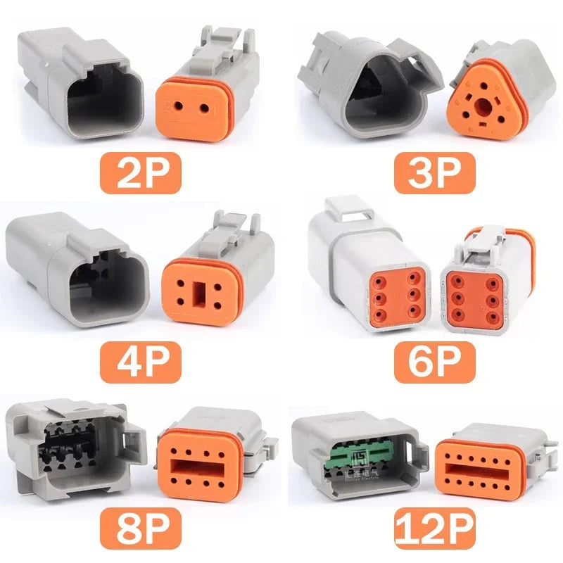 DEUTSCH DT/DTM/DTP/DTF Series IP68 Sealed Connector Kits | 2-12Pin Flange Mount for Auto/Truck/Marine Wiring Systems