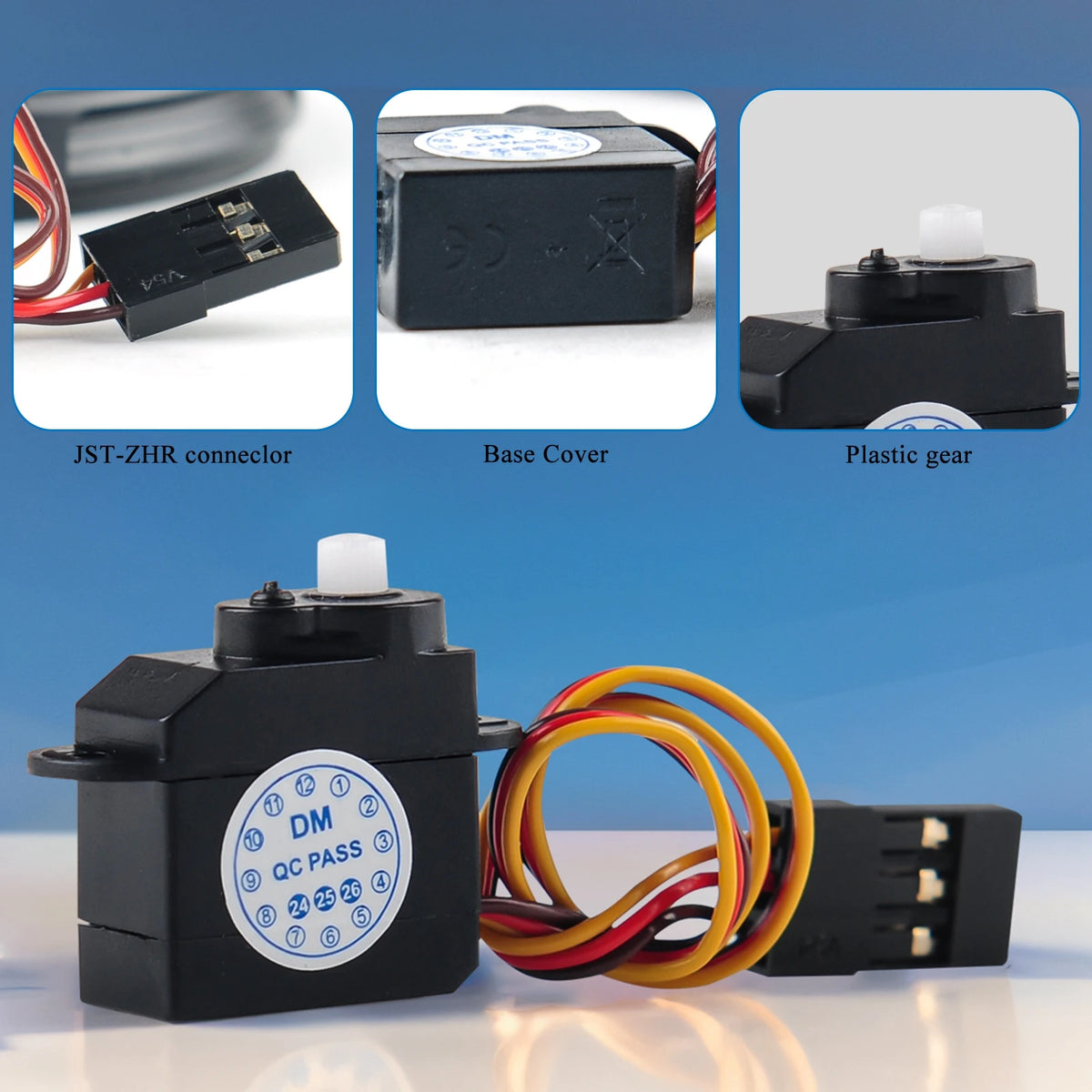 DM-S0020 2.1g Mini Micro Servo 180° Plastic Gear Servomotor 4.8V-6V for RC Hobby/DIY Toys Ultra-Light Coreless Motor