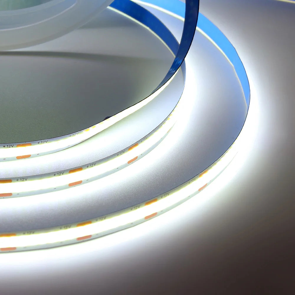 3mm 5mm PCB COB LED Strip Light 5V 12V 24V 320LED 8mm CRI90 Super Bright Flexible LED Tape For Cabinet Home Liner Lighting