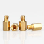 20Pcs 6#-32 Hex Brass Standoff Spacer Pillars, 6mm/6.5mm + 4mm Hex Spacers for PC Motherboard Case Mounting Hardware