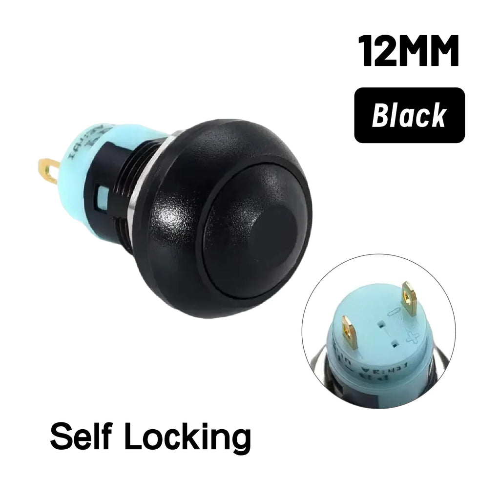 5pcs PBS-33B Self-reset Self-locking DIY Mini 12mm Momentary Push Button Switch 2Pin 1A DC12V 7Colors