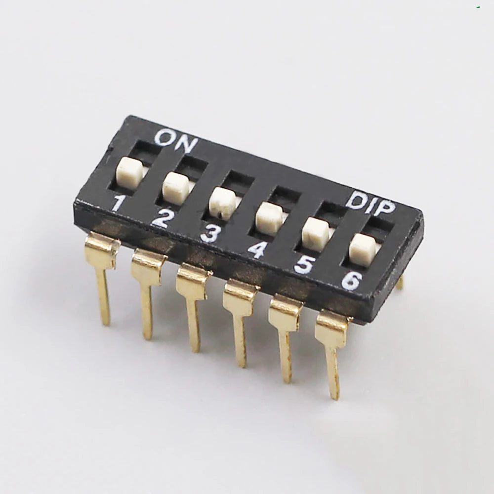 5-10PCS DIP Switch Toggle Switches 2.54mm 2P/3P/4P/5P/6P/8P/10P Black 2.54MM SMD Switch Gold Plated Pin