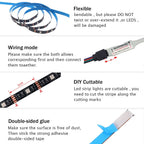 DC 5V 5050 RGB Strip LED Light Battery Powed IP21/IP65 Ribbon Tape Stable Led Strips Indoor Outdoor 3/24/44key Control Remote