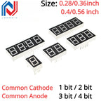5PCS 0.28/0.36/0.4/0.56 inch 0.36inch 7 Segment 1/2/3/4 Bit Red Digital Tube Common Cathode/Anode LED Digit Display 1Bit/2Bit