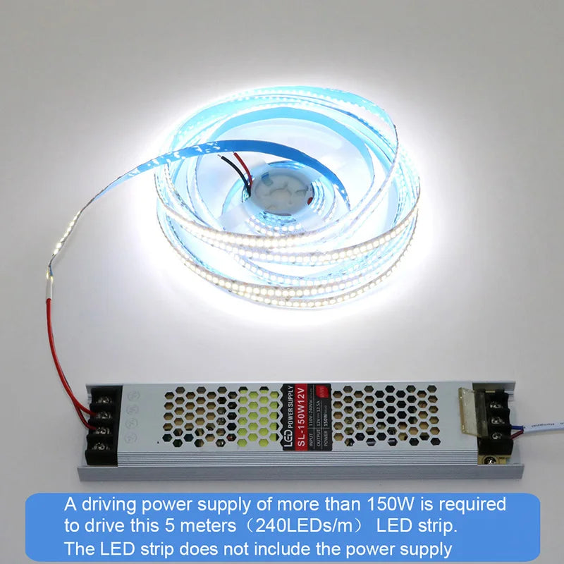 240LEDs/m LED Strip 2835 DC12V 24V Home Light Strip 5M 1200LEDs High Light Red Green Blue Flexible And Cuttable Soft Lamp Bar
