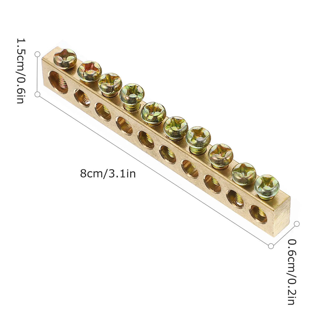 4Pcs Copper Ground Neutral Bars Distribution Wire Terminal Block Electrical Grounding Bars Insulated Screw Terminal Connector