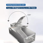 ZoeRax RJ45 Cat6A Cat6 Cat5e Pass Through Connector Gold Plated 3 Prong 8P8C Modular Plug for UTP/STP Stranded Ethernet Cable