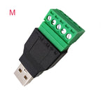 USB 2.0 Female B Micro Usb Mini Usb Type-C Male To 5 Pin Female Bolt Screw Connector With Shield Terminal Plug Adapter Cable