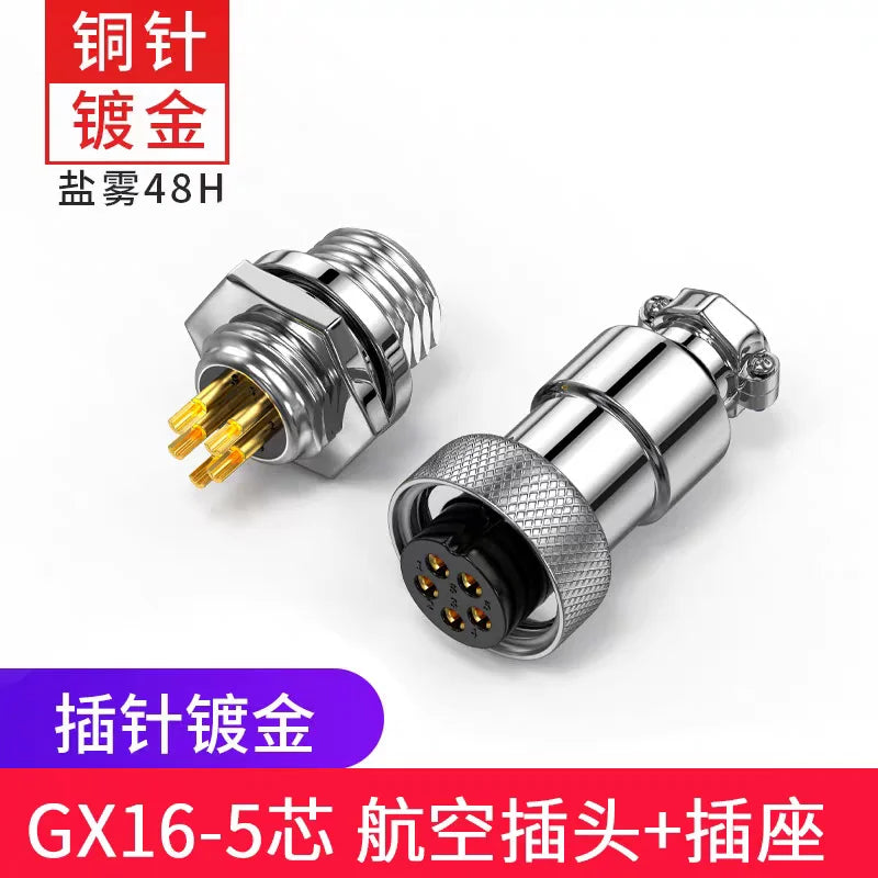 Aviation Plug Socket GX16 2 3 4 5 6 Pin Male Female Docking Aviator Circular Connector Industrial Grade Accessories Parts