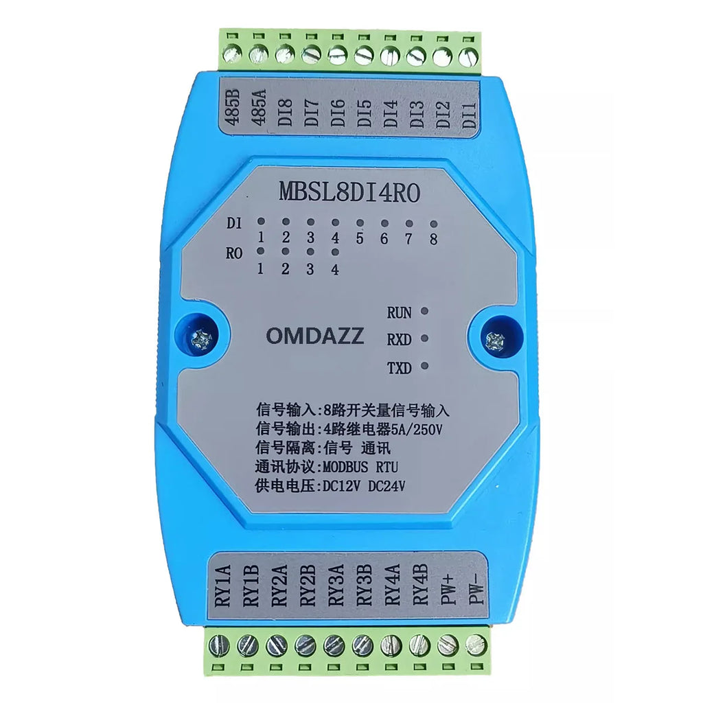 8 Channels Digital Input and 8 Channels Relay Output Isolated 8DI/8RO RS485 MODBUS Protocol Communication RS485 to Ethernet