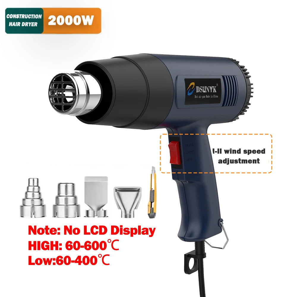 2800W Construction Thermal Dryer 220V Heat Guns Soldering Tool Temperature Adjustable Revair Hair Dryer Shrinking Wrapping Tools