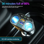 KEBIDUMEI Bluetooth 5.0 Car Adapter Cigarette Lighter USB PD QC3.0 Super Fast Charging Digital Display Charger Car Accessories