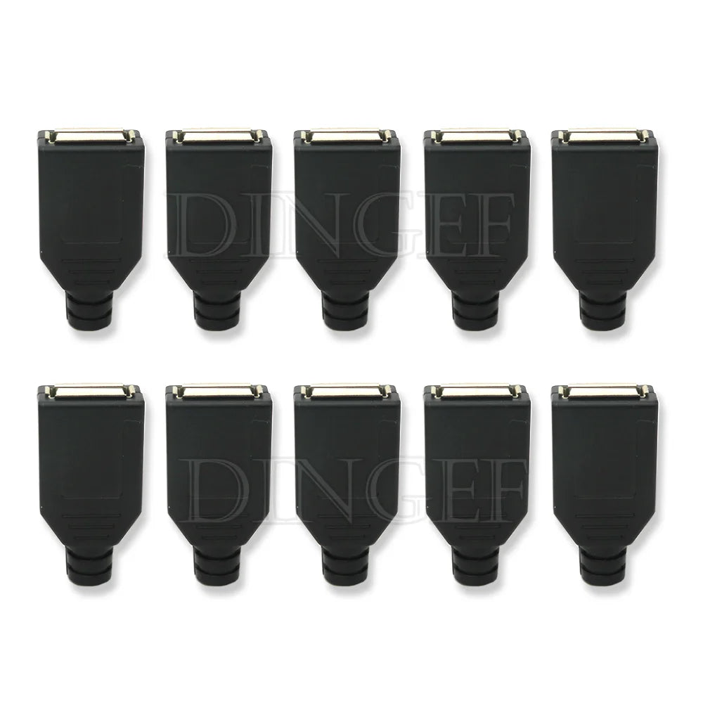 5PCS Type A Male Female USB 4 Pin Plug Socket Connector With Black Plastic Cover Type-A DIY Kits ibuw