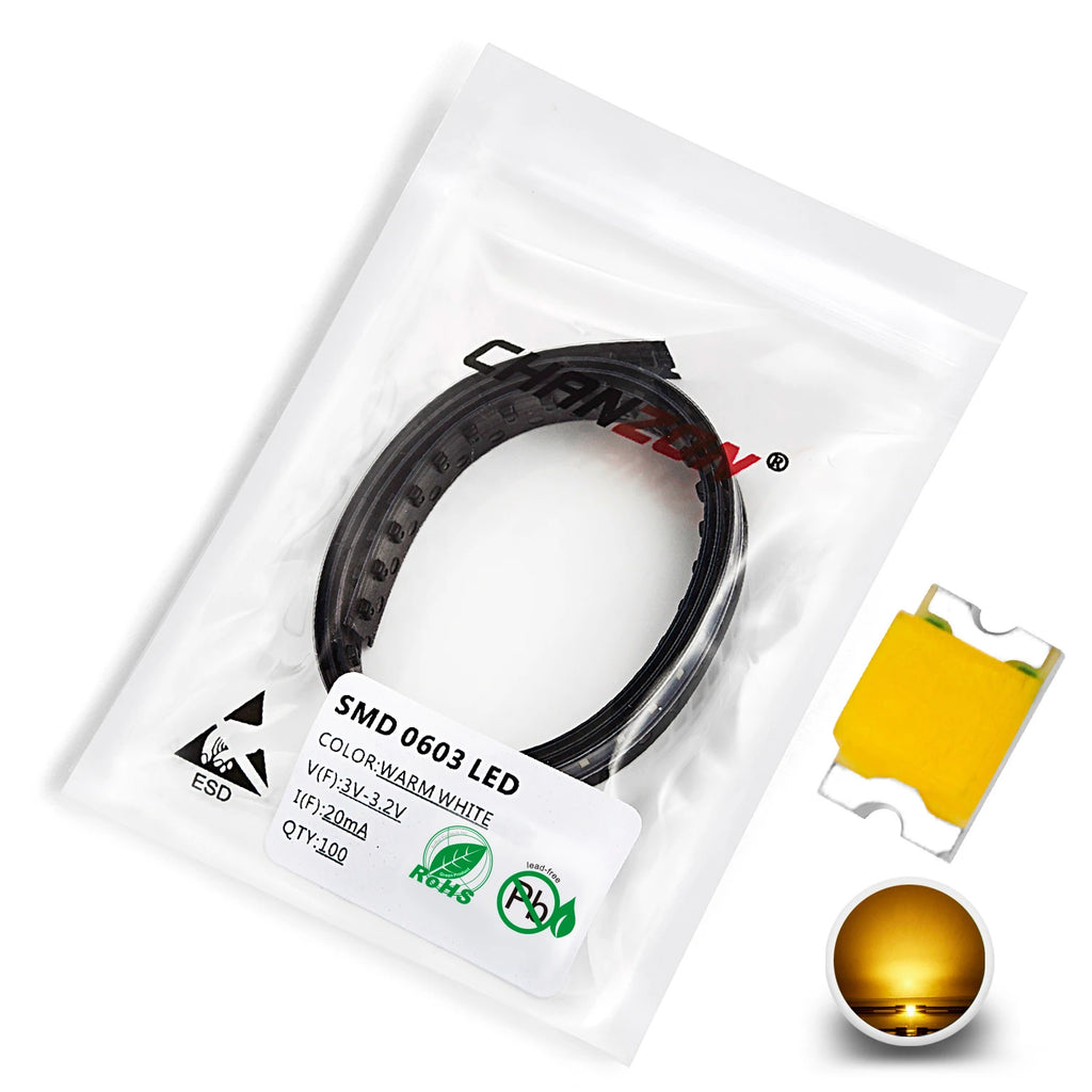 0603 SMD LED Emitting Diode Kit Lamp Chip Light Beads Warm White Red Green Blue Yellow Orange UV Pink RGB Micro 3V SMT